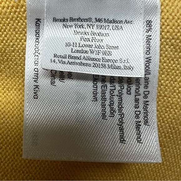 Brooks Brothers Sweater XL Italian Merino WoolYellow - Picture 6 of 10